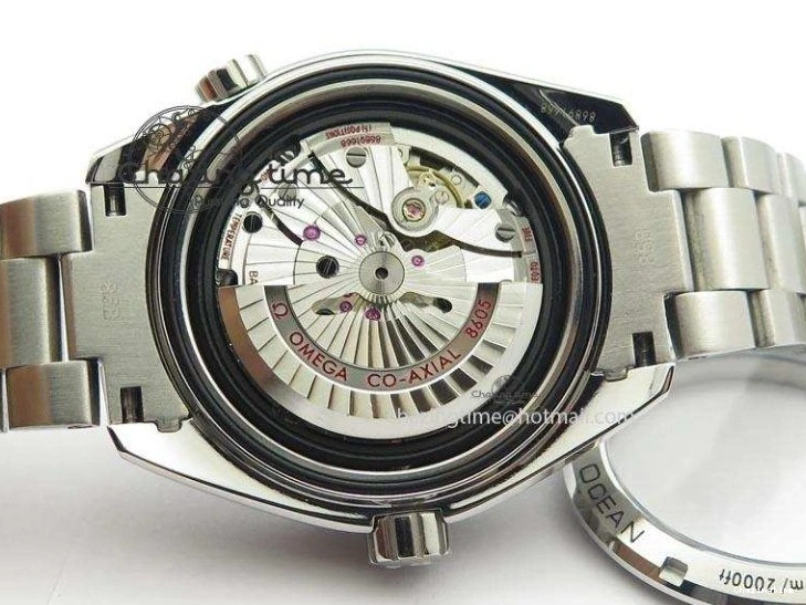 1218 Planet Ocean GMT 43.5mm V6F Goodplanet Orange Marker Blue Dial On SS Bracelet A ModernLook 8215